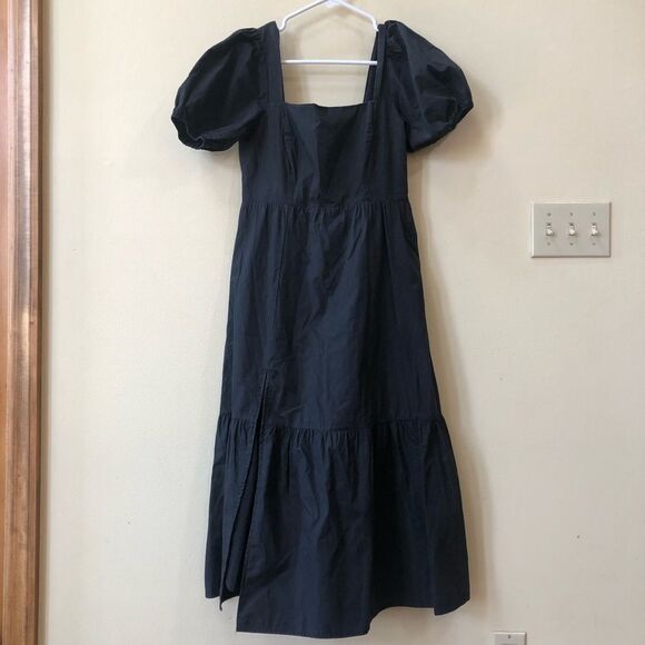 Astr The Label Poplin Puff Sleeve Tiered Midi Dress - Picture 2 of 5